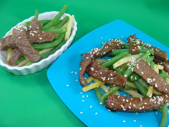 beef with garlic green beans