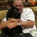 Charlie the labradoodle with George Brett