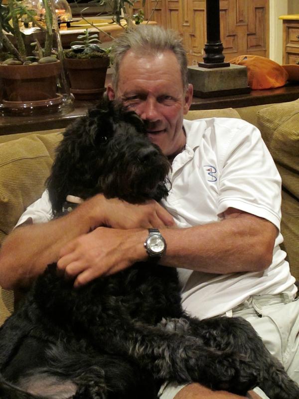 Charlie the labradoodle with George Brett Charlie the labradoodle with George Brett