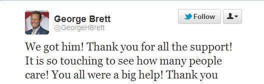 found Charlie Tweet from George Brett found Charlie Tweet from George Brett