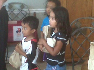 Children recieving lunch Children recieving lunch