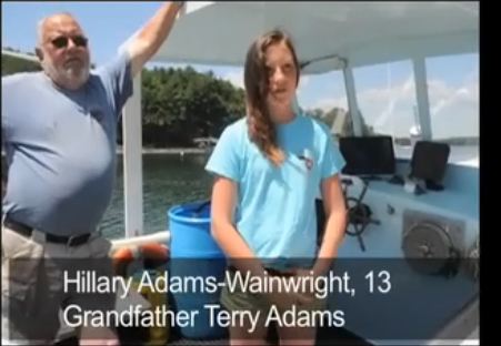 girl and grandfather rescue dog and owner